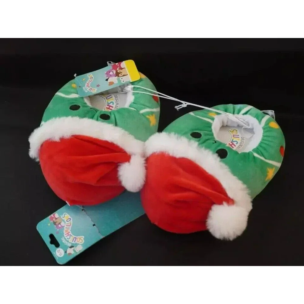 Squishmallows Carol the Christmas Tree Slippers‎ Kids Size 11-12 NWT